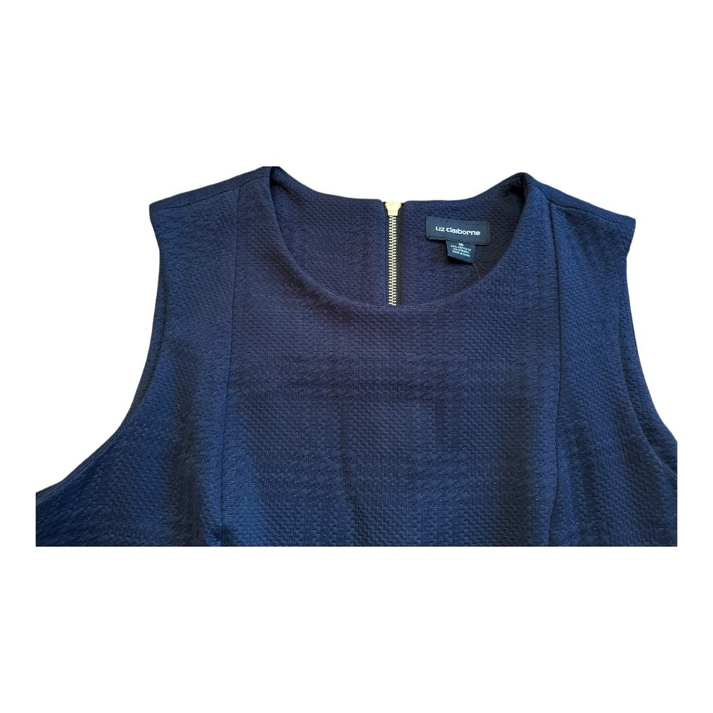 Liz Claiborne Navy Textured Sleeveless Sheath Dress Size 18 NWT - Picture 3 of 13